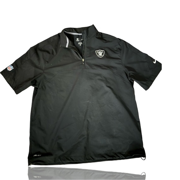 NIKE: Las Vegas Raiders On Field Apparel: 1/4 Zip Short-Sleeve Dri-Fit Shirt:LG - Picture 1 of 4